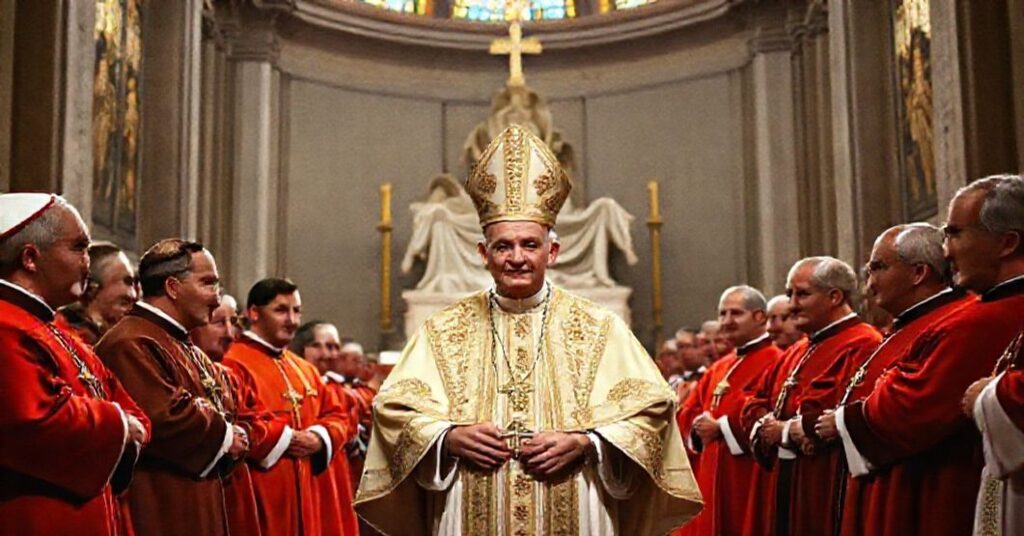 Angelo Roncalli's coronation as 'John XXIII' on 4 November 1958 in St. Peter's Basilica, Vatican City.