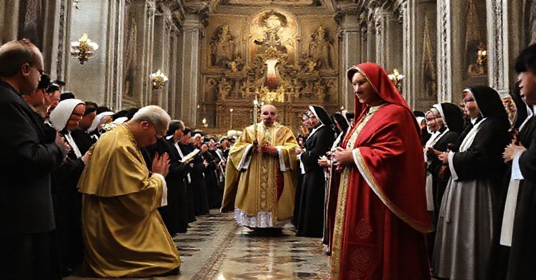 Solemn moment in St. Peter's Basilica during the pseudo-canonization of Carlo a Sezze and Joaquina de Vedruna by John XXIII.