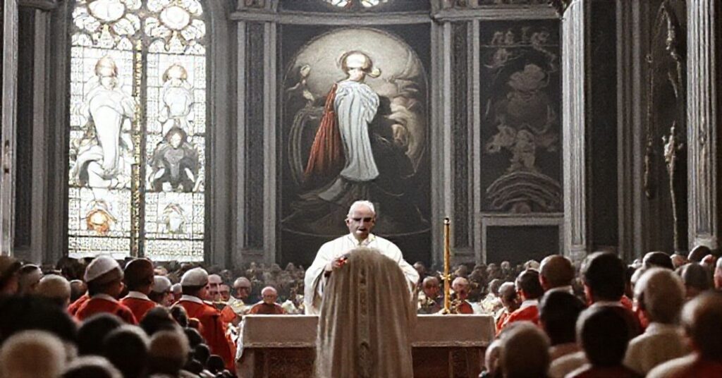 John XXIII delivering a Latin homily during the canonization of Martin de Porres in the Vatican Basilica on 6 May 1962.