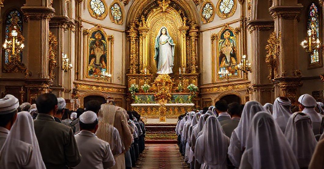 Catholic Devotion to Nossa Senhora da Piedade in Minas Gerais Traditional Catholic ceremony honoring Nossa Senhora da Piedade in Minas Gerais, Brazil.