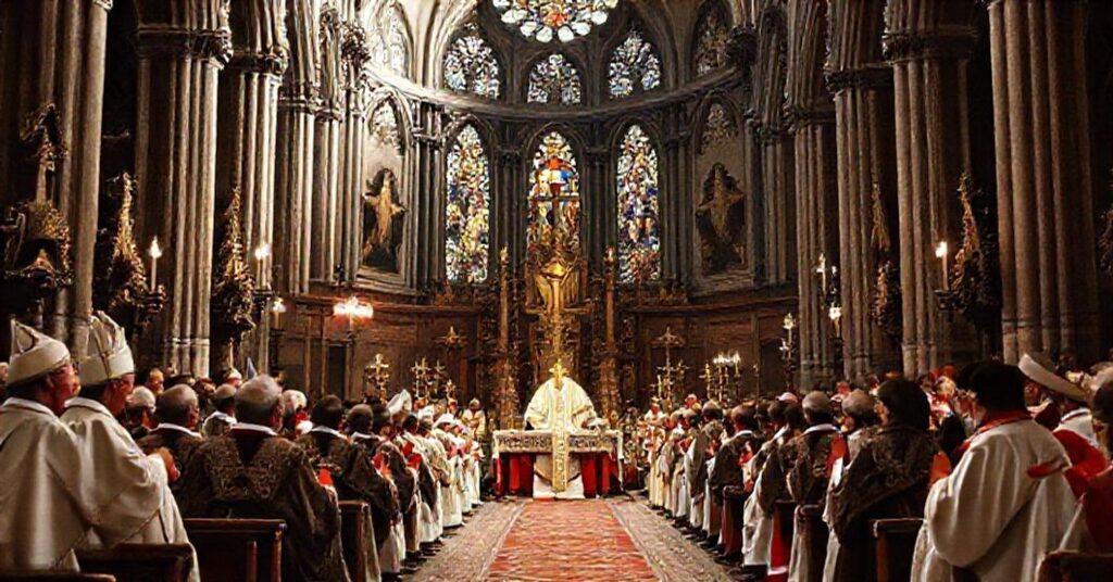 A solemn ceremony establishing the diocese of Sanctae Crucis in Brasilia in 1959 under John XXIII's controversial apostolic constitution.
