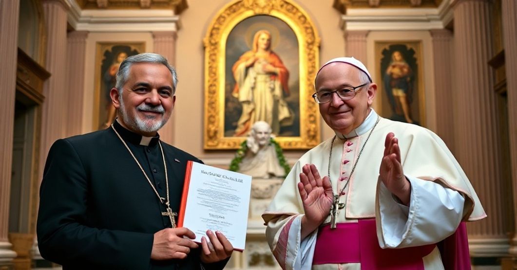 A solemn portrait of Agostino Gemelli and John XXIII at the Catholic University of the Sacred Heart in Rome.