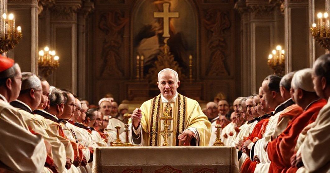 John XXIII addressing the Roman Synod in 1960, emphasizing priestly virtues while subtly undermining Catholic doctrine.