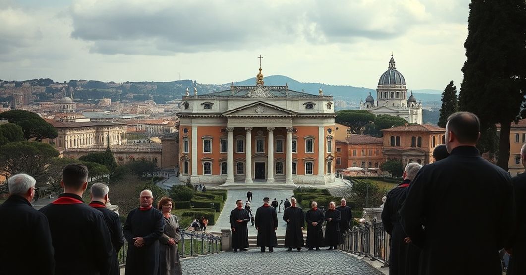 A reverent image of the Pontifical North American College on the Janiculum Hill in Rome, reflecting the sedevacantist critique of John XXIII's 1959 letter and the transition from traditional Catholic formation to the conciliar era.