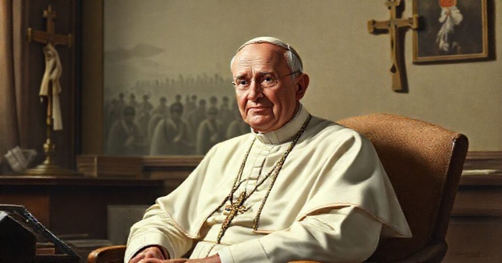 Pope John XXIII delivering a radio message to Japanese Catholics in 1959, highlighting the doctrinal shift towards conciliar sentimentality.