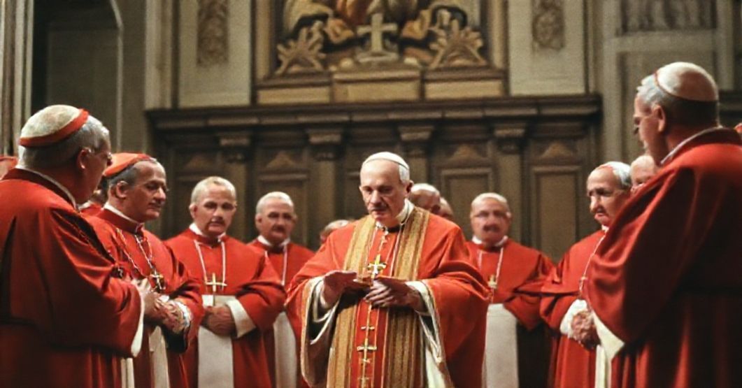 Pope John XXIII's Secret Consistory Address in 1962 Pope John XXIII delivering a secret consistory address in 1962, surrounded by cardinals in the Lateran Basilica, emphasizing traditional Catholic hierarchy.