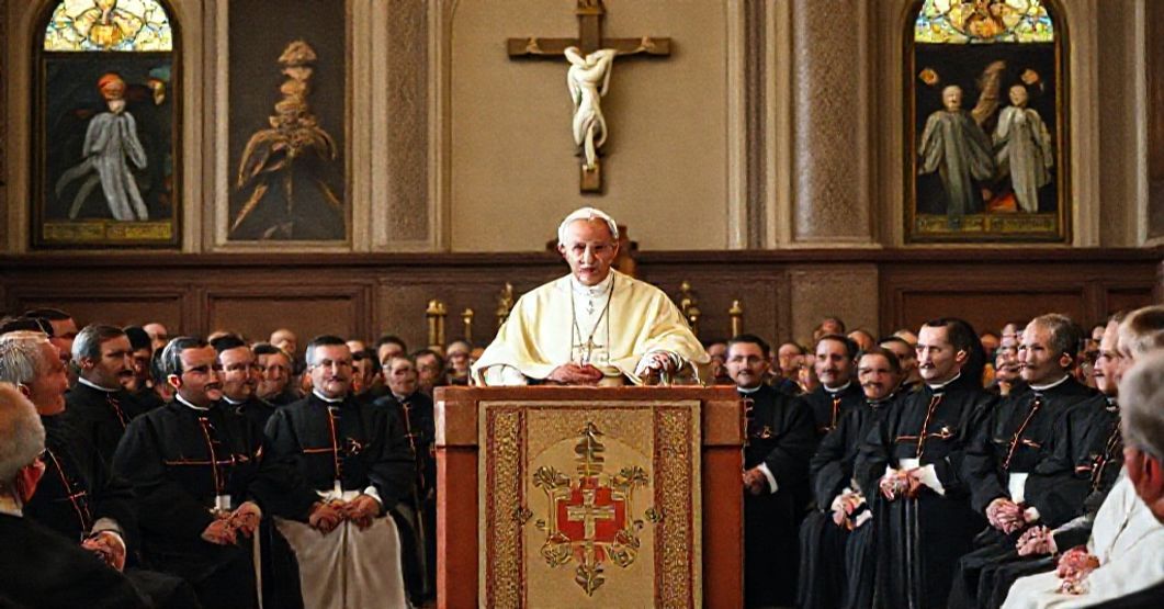 Pope John XXIII addressing clergy and seminarians in the Vatican's Apostolic Palace during a 1962 vocations congress.