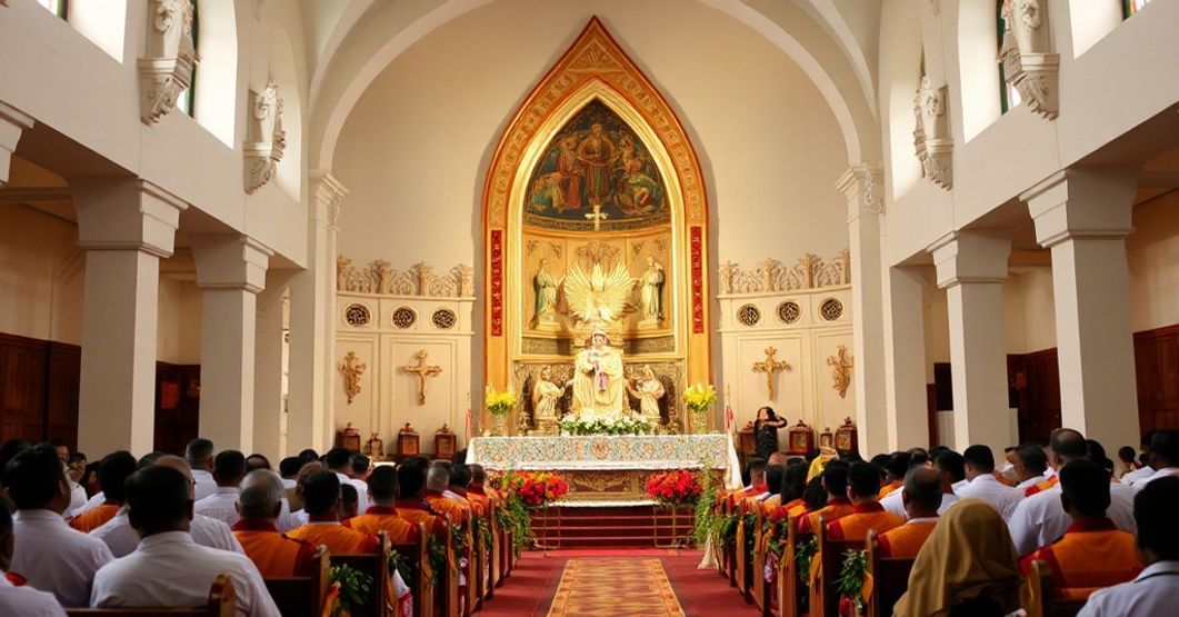 Image of Syro-Malabar Changanacherry diocese elevation to archdiocese with traditional Eastern Catholic liturgy and church hierarchy.
