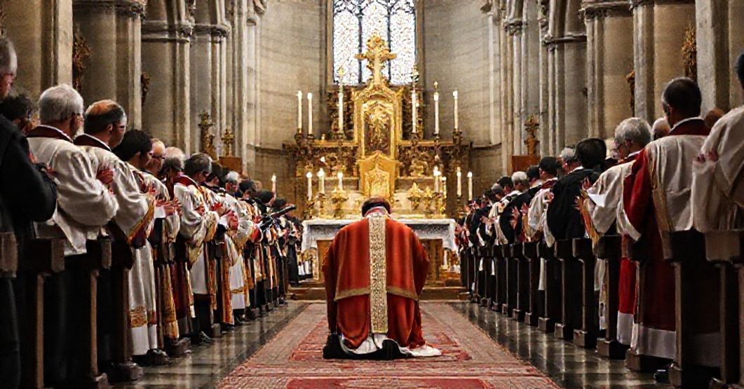 Latin Mass in Osma-Soria Cathedral with Bishop and Faithful
